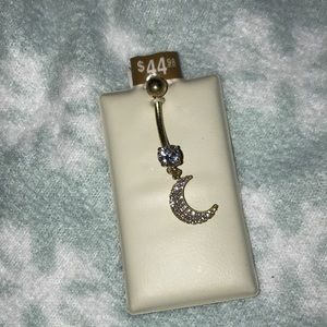 10k Moon belly ring